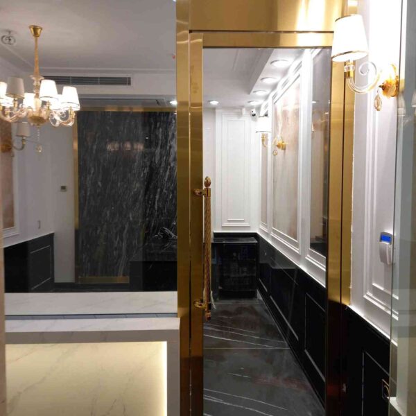 طراحی پیشخوان سنگ ماربل سفید صرافی